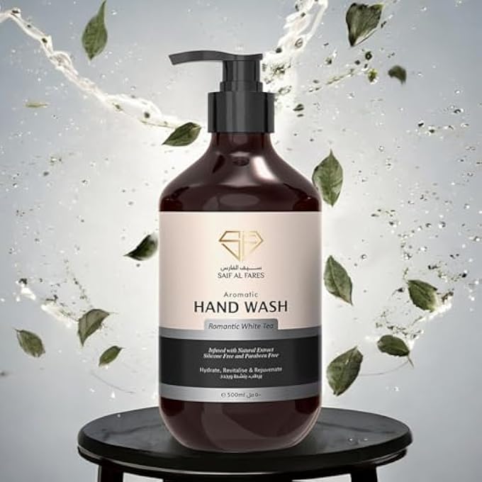 SAIF AL FARES AROMATIC HAND WASH ROMANTIC WHITE TEA 500 ML - Image 3